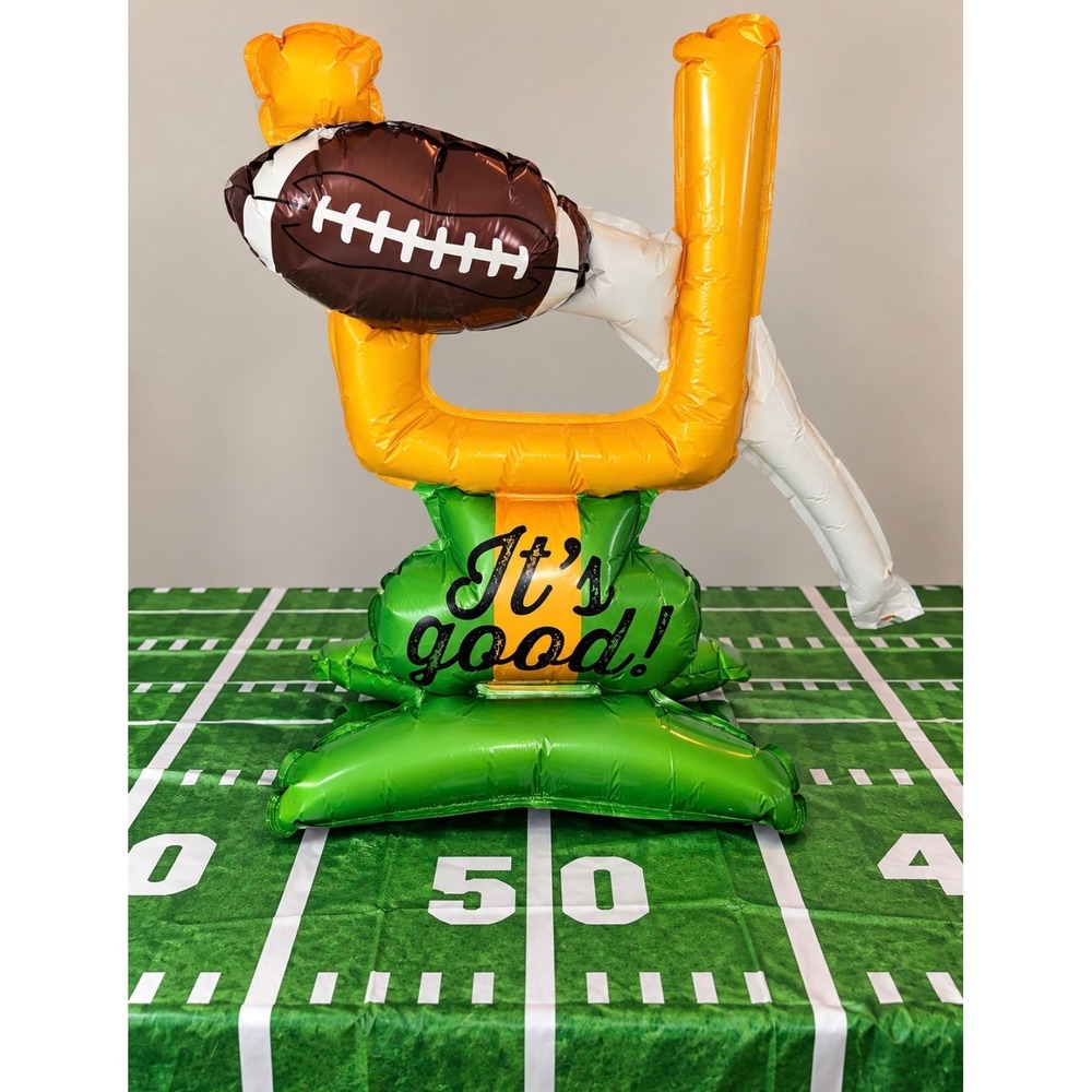 Football Party Set Green New Foil Balloon Tablecover Football Decor